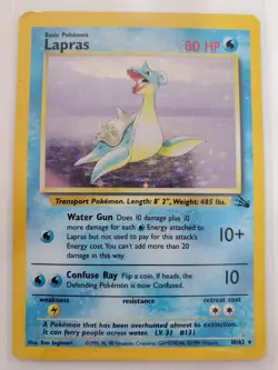 Lapras 10/62 Fossil Holo MP Pokemon TCG - Image 1