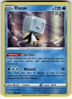 Eiscue 054/192 SWSH02: Rebel Clash LP Pokemon Card TCG - Image 1