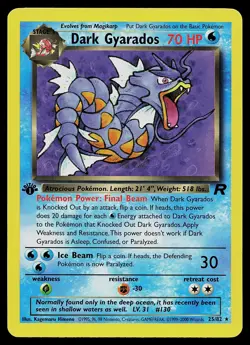 Pokemon Card - Dark Gyarados Team Rocket 25/82 Rare 1st Edition - Image 1