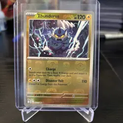 Pokemon TCG Thundurus Master Ball Pattern Black Bolt Holo Card 033/086 SV11B - Image 1