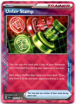 Pokemon TCG Unfair Stamp 165/167 Twilight Masquerade Ace Spec Holo Near Mint - Image 1