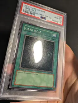 Yugioh Dark Hole LOB-052 1st Edition Super Rare Glossy PSA 10 Gem Mint! - Image 3
