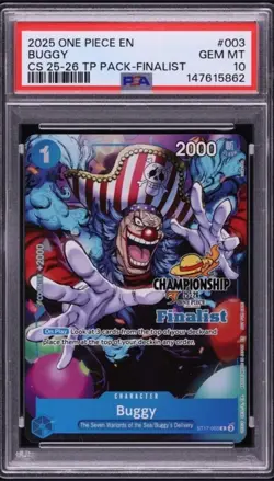 2025 One Piece Championship Top Player Finalist Alt Art Buggy #ST17-003 PSA 10 - Image 1