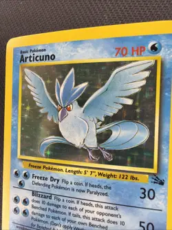 Articuno 2/62 Fossil Unlimited Holo Pokemon Card Vintage 1999 WOTC - Image 3