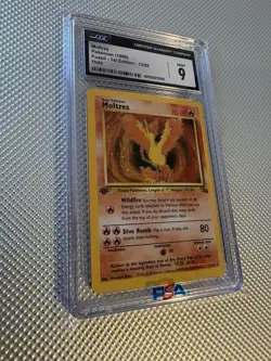 1999 Pokemon TCG Fossil Moltres Holo 1st Edition CGC 9 12/62 Card Stock - Image 3