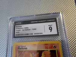 1999 Pokemon TCG Fossil Moltres Holo 1st Edition CGC 9 12/62 Card Stock - Image 5