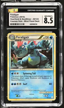 CGC Graded 8.5 Feraligatr 20/123 HGSS Cosmos Holo Mind Flood Pokemon Card - Image 1