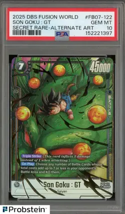 Dragon Ball Super Son Goku GT SCR Foil Battle Card FB07-122 Triple Strike PSA 10 - Image 1