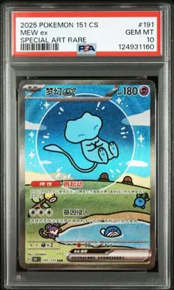 PSA 10 - 2025 Pokemon Card 151 Surprise Bubble Mew Ex 191/151 SAR Chinese - Image 1