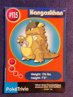 Pokemon - 1999 Burger King PokeTrivia Promo Card - Kangaskhan #115 LP - Image 1