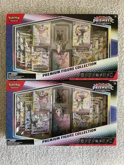 Pokemon TCG Scarlet & Violet 2x Prismatic Evolutions Premium Figure Collection - Image 1