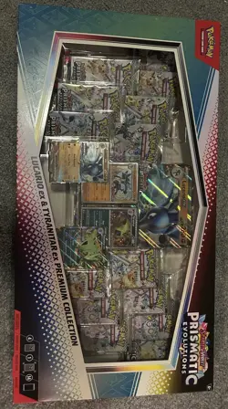 Pokemon Prismatic Evolutions Lucario & Tyranitar Premium Collection Box - Image 1