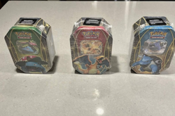 Pokemon Sealed 2016 EX Power Trio Tin Set | Charizard Tin Seal Damaged - Image 1