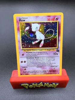 2000 Pokemon Mew #9 Black Star Promo League Holo LP Swirl-f - Image 1