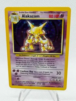 Alakazam 001/102 Base Set Holo Pokemon - Image 1