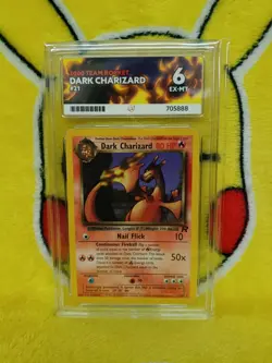 Pokemon Team Rocket Set 2000 Dark Charizard 21/82 Ace Graded 6 EX-MT - Image 1