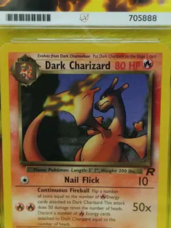 Pokemon Team Rocket Set 2000 Dark Charizard 21/82 Ace Graded 6 EX-MT - Image 2