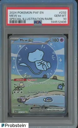 2024 Pokemon PAF EN Paldean Fates Special Illustration Rare #232 Mew ex PSA 10 - Image 1