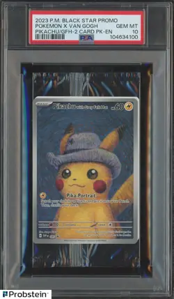 Pokemon Pikachu with Grey Felt hat Van Gogh 085 Graded Sealed Promo PSA 10 - Image 1