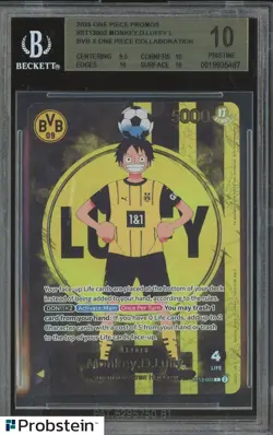 2025 ONE PIECE PROMOS BVB X ONE PIECE MATCH DAY 2025 #003 MONKEY D. LUFFY BGS 10 - Image 1