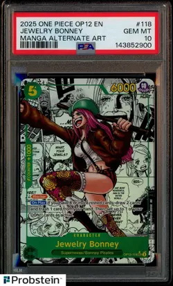 2025 One Piece OP12 En Manga Alternate Art #118 Jewerly Bonney PSA 10 GEM MINT - Image 1
