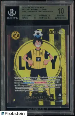 2025 ONE PIECE PROMOS BVB X ONE PIECE MATCH DAY 2025 #003 MONKEY D. LUFFY BGS 10 - Image 1