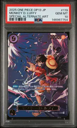 2025 ONE PIECE JPN OP13-CARRYING ON HIS WILL #119 MONKEY D. LUFFY PSA 10 - Image 1