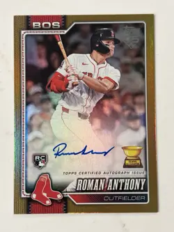 2026 Topps Celebration S.1 Roman Anthony RC Rookie GOLD FOIL AUTO #’d 10/50 - Image 1