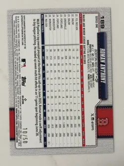 2026 Topps Celebration S.1 Roman Anthony RC Rookie GOLD FOIL AUTO #’d 10/50 - Image 2