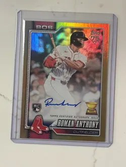 2026 Topps Celebration S.1 Roman Anthony RC Rookie GOLD FOIL AUTO #’d 10/50 - Image 4