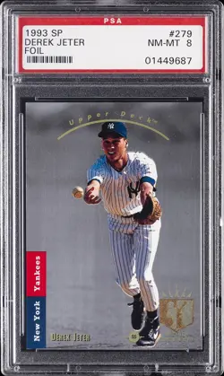 1993 SP FOIL #279 DEREK JETER ROOKIE RC PSA 8 - Image 1