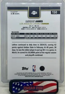 LeBRON JAMES 2025-26 TOPPS FLAGSHIP BLACK FRIDAY BLACKOUT FOIL 150 LAKERS - Image 3