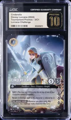 2024 DISNEY LORCANA CHALLENGE PRIZE WALL #3 CINDERELLA CGC 10 PERFECT - Image 1