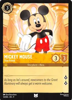 Mickey Mouse - True Friend 13/204 Fabled Disney Lorcana - Image 1