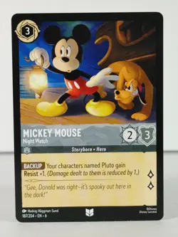 Mickey Mouse - Night Watch - Azurite Sea - LORCANA #187 - Singles - Image 1