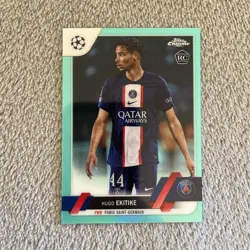 2022-23 Topps Chrome UCC Aqua Refractor 162 /199 Hugo Ekitike Rookie RC SP Card - Image 2