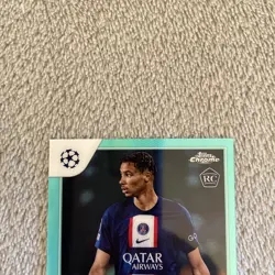 2022-23 Topps Chrome UCC Aqua Refractor 162 /199 Hugo Ekitike Rookie RC SP Card - Image 3