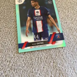 2022-23 Topps Chrome UCC Aqua Refractor 162 /199 Hugo Ekitike Rookie RC SP Card - Image 4