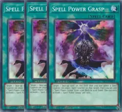 Yugioh - Spell Power Grasp x 3 - 1st Edition NM - Free Holographic Card - Image 1