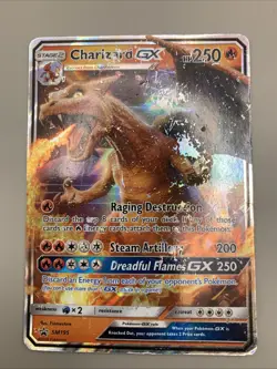 Charizard GX SM195 Pokemon TCG Sun & Moon Promo Scratches on the card - Image 1