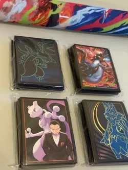 Pokemon Card Sleeves & Playmat - Lot Of 4 Packs Phantasmal Flames UPC ETB MEGA - Image 2