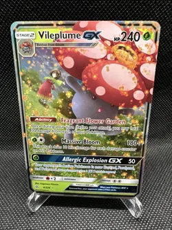 Pokemon Card Cosmic Eclipse Vileplume GX 4/236 Rare GX Holo - Image 1