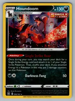 Pokemon Card Houndoom Rare Holo Cards 096/163 NM - Image 1