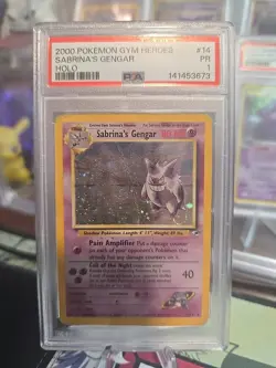 Pokemon TCG Sabrina's Gengar Holo Rare Card 14/132 Gym Heroes PSA - Image 1