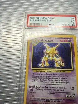 1999 POKEMON GAME ALAKAZAM HOLO BASE SET 1/102 PSA 5 WOTC VTG - Image 4