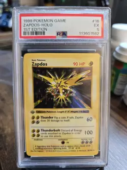 Pokemon Base Set 1st Edition Zapdos Holo 16/102 PSA 5 CLEAN FRONT FREE SHIPPING - Image 1