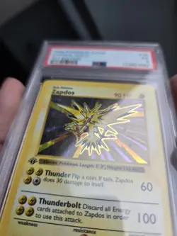 Pokemon Base Set 1st Edition Zapdos Holo 16/102 PSA 5 CLEAN FRONT FREE SHIPPING - Image 3