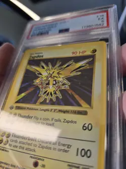Pokemon Base Set 1st Edition Zapdos Holo 16/102 PSA 5 CLEAN FRONT FREE SHIPPING - Image 4