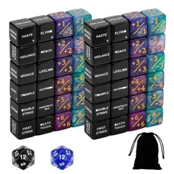 50PCS MTG Keywords Plus 1 Life Counters Dice Set - Image 1