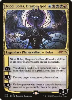 1 x Nicol Bolas, Dragon-God - Foil - Stained Glass - Secret Lair - Light Play - - Image 1